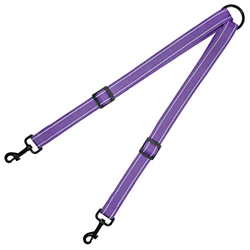 Doppelte Hundeleine Violette Doppel Hundeleine Reflektierende Nylon Hundeleine Laufen Einstellbare Haustiere Katzen Hundeleine Leinen Für 2 Hunde M von ZNYLX