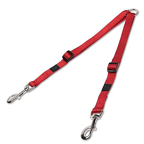 Doppelte Leinen Für Hunde Red Nylon Verstellbare Doppel Hundeleine Running No Tangle Dog Walking Lead Leine Trainer Hunde Splitter Lead S von ZNYLX