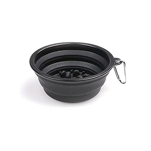 Fressnäpfe Für Hunde Fressnäpfe Für Katzen 2 Stück Pet Bowl Faltbares Haustier Slow Feeding Bowl Hund Katze Tragbare Reisewasserschalen Welpenfutter Bloat Dish Black von ZNYLX