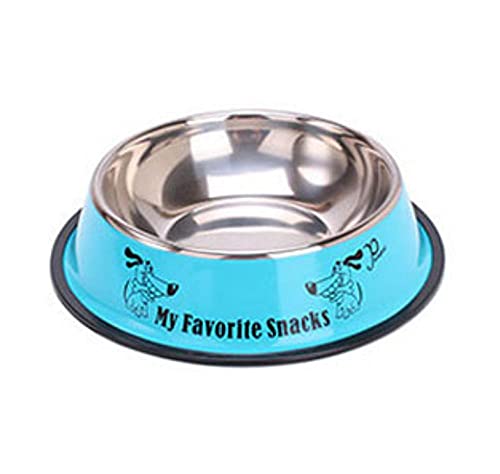 Fressnäpfe Für Hunde Fressnäpfe Für Katzen Blue Pet Bowl Anti Rutsch Hundenapf Edelstahlschüsseln Dish Travel Water Plate Futter Für Haustiere Cat Puppy Dog Bowl 22Cm von ZNYLX