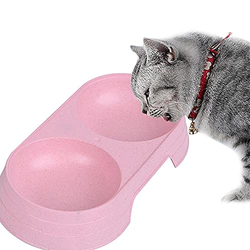 Fressnäpfe Für Hunde Fressnäpfe Für Katzen Double Pet Bowls Hundefutter Water Feeder Pet Drinking Dish Feeder Katzenwelpen Fütterungszubehör Kleine Hundezubehör Pink von ZNYLX