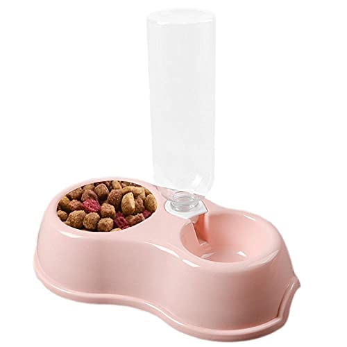 Fressnäpfe Für Hunde Fressnäpfe Für Katzen Hund Reise Wasserflaschenspender Hund Katze Trinkwasser Feeder Tragbare Outdoor Haustier Welpen Schüssel Double Pet Bowls Pink von ZNYLX