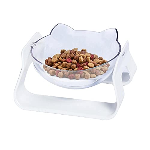 Fressnäpfe Für Hunde Fressnäpfe Für Katzen Katzenform Verstellbar Pet Cat Bowl Feeder Multi Winkel Cat Snacks Bowl Mit Boden Für Hunde Cats Pet Supplies White von ZNYLX