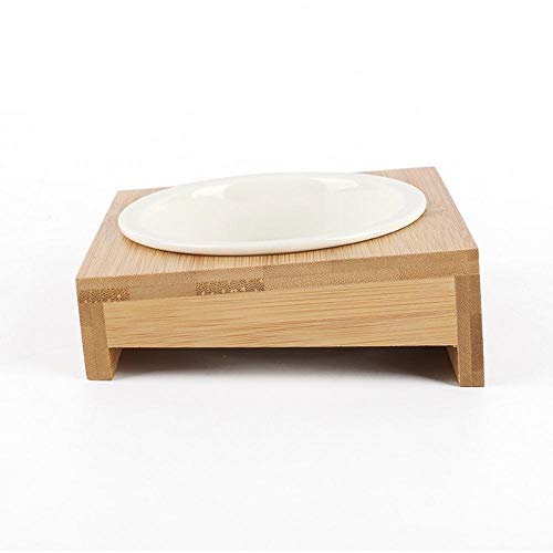 Fressnäpfe Für Hunde Fressnäpfe Für Katzen Pet Cat Dog Bowl Bambusrahmen Keramik Fütterung Trinkkombination Feeder Bowl Universal Mit Standkeramik Single von ZNYLX