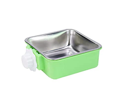 Fressnäpfe Für Hunde Fressnäpfe Für Katzen Pet Supplies Fixed Hanging Dog Bowl Katzenschüssel Edelstahl Pet Bowl Cage Drinking Feeder Large Green von ZNYLX