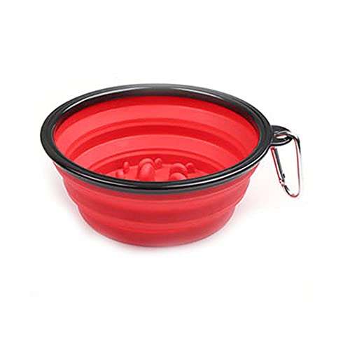 Fressnäpfe Für Hunde Fressnäpfe Für Katzen Silikon Haustier Slow Food Bowl Katzen Und Hunde Fütterungsschüssel Slow Food Tragbares Anti Erstickungs Fütterungswerkzeug Rot von ZNYLX