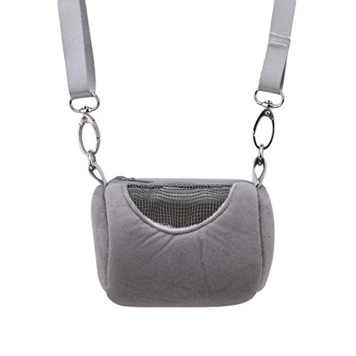 Hängematte Für Hamster Haustierkäfig Cross Body Zubehör Weiches Praktisches Haus Reisen Tragbares Eichhörnchen Sichtbares Mesh Hamster Tragetasche Grau von ZNYLX