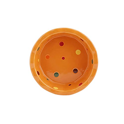 Haustier Schüssel Napf Für Katzen Und Hunde Katzenschale Hundenapf Keramik Einzelschale Regal Esstisch Katzengeschirr Katzenfutter Schüssel Halswirbelsäule Pet Bowl-Orange von ZNYLX