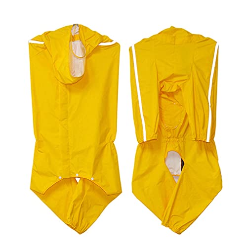 Hunde Regenmantel Regenjacke Für Hunde Wasserdicht 1 Stück Gelb Großer Hund Regenmantel Reflektierende Streifen wasserdichte Regenkleidung Mit Kapuze Universal Haustier Regenmantel Regenjacke 9XL von ZNYLX