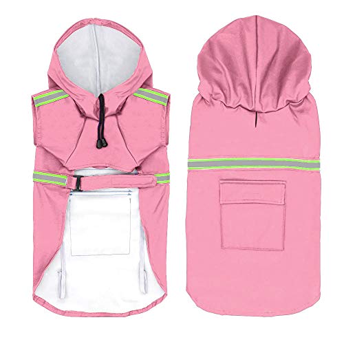 Hunde Regenmantel Regenjacke Für Hunde Wasserdicht 1 Stück Rosa Regenmantel Für Hunde wasserdichte Hundemantel Jacke Reflektierende Hunde Regenmantel Kleidung Für Kleine Mittelgroße Hunde 3XL von ZNYLX