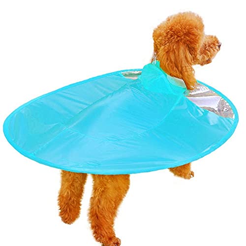 Hunde Regenmantel Regenjacke Für Hunde Wasserdicht Blaue Haustier Regenmäntel Outdoor Puppy Transparente Kapuzen wasserdichte Jacken Hunde Katzen Regenmantel Outdoor Poncho XL von ZNYLX