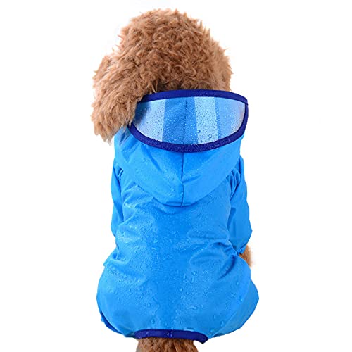 Hunde Regenmantel Regenjacke Für Hunde Wasserdicht Blaue wasserdichte Hunderegenmantel Kleidung Welpen Regenmantel Jacke Mit Hut Haustier Hunderegenmantel Für Kleine Hunde M von ZNYLX