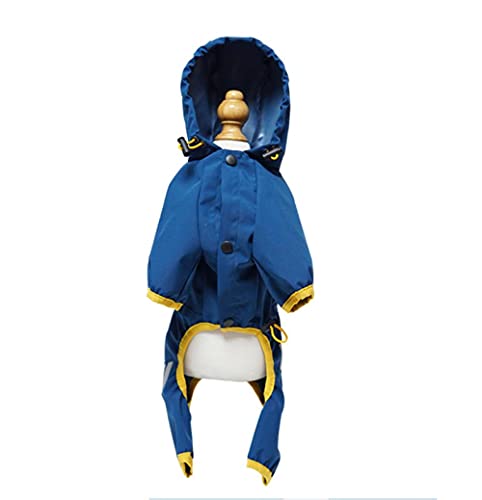 Hunde Regenmantel Regenjacke Für Hunde Wasserdicht Blauer Hund Regenmantel Puppy Four Feet Hooded Jumpsuit Reflektierende wasserdichte Jacke Outdoor Atmungsaktive Kleidung Für Hunde S von ZNYLX