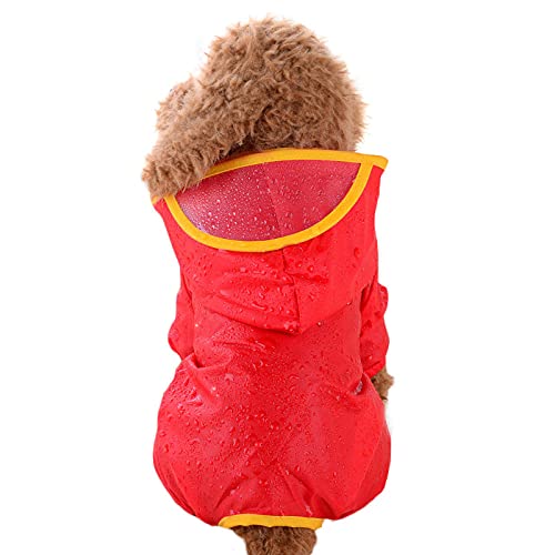 Hunde Regenmantel Regenjacke Für Hunde Wasserdicht Roter Wasserdichter Hunderegenmantel Kleidungs Welpen Regenmantel Jacke Mit Hut Haustier Hunderegenmantel Für Kleine Hunde XL von ZNYLX