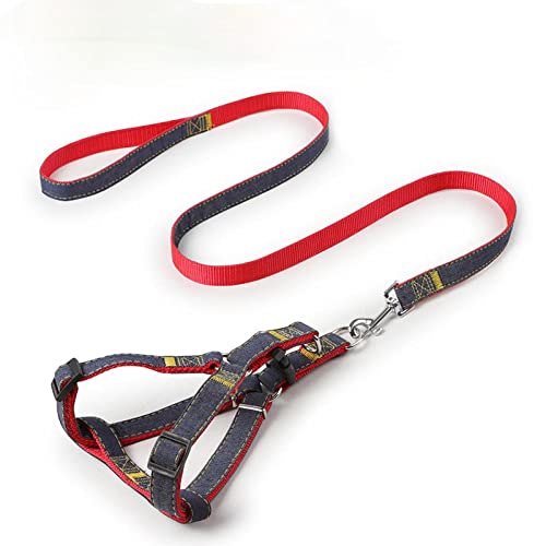 Hundegeschirr Katzengeschirr Mit Leine Haustierleine Und Geschirrset Hund Verstellbares Set Haustierleine Weste Small Medium Large Für Walking Training Hundezubehör Rot M von ZNYLX