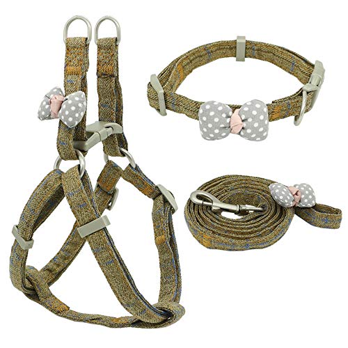 Hundegeschirr Katzengeschirr Mit Leine Hundegeschirr Leine Halsband Set Einstellbare Weiche Schleife Hundegeschirr Für Kleine Mittelgroße Hundehalsband Leine Outdoor Walking As von ZNYLX