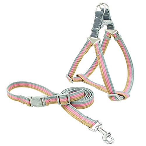 Hundegeschirr Katzengeschirr Mit Leine Hundegeschirr Weste Verstellbare Welpen Katzenhalsband Und Leine Sets Kleine Mittelgroße Hundeleine Kette Rosa S von ZNYLX