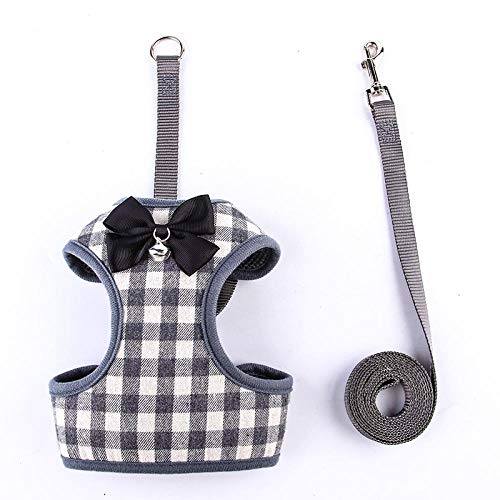 Hundegeschirr Katzengeschirr Mit Leine Plaid Bow Weste Hundegeschirr Leine Mit Kleiner Glocke Haustiergeschirr Leinen Set Em von ZNYLX