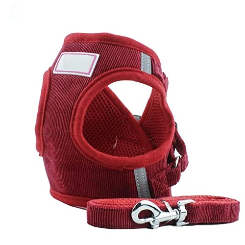 Hundegeschirr Katzengeschirr Mit Leine Rotes Hundegeschirr Mit Leine Hundehalsband Verstellbare Weste Walking Pet Zubehör Für Kleine Mittelgroße Große Haustiere M von ZNYLX