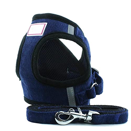 Hundegeschirr Katzengeschirr Set Blaues Hundegeschirr Mit Leine Hundehalsband Verstellbare Weste Walking Pet Zubehör Für Kleine Mittelgroße Große Haustiere XL von ZNYLX