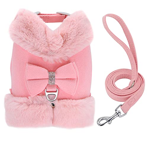 Hundegeschirr Katzengeschirr Set Hundegeschirr Leine Set Warme Haustiere Welpen Kleidung Weste Kleine Hundebekleidung Rosa L von ZNYLX