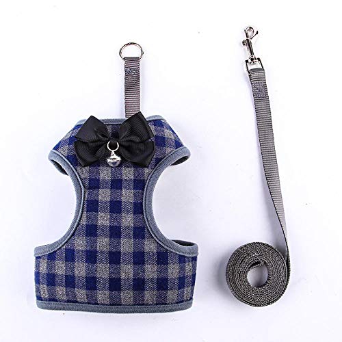 Hundegeschirr Katzengeschirr Set Plaid Bow Weste Hundegeschirr Leine Mit Kleiner Glocke Hundegeschirr Leinen Set D Xs von ZNYLX