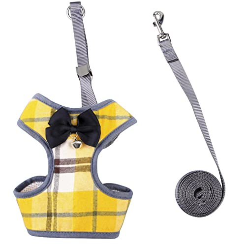 Hundegeschirr Katzengeschirr Set Plaid Bow Weste Hundegeschirr Leine Mit Kleiner Glocke Hundegeschirr Leinen Set F Xs von ZNYLX