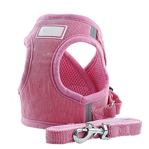 Hundegeschirr Katzengeschirr Set Rosa Hundegeschirr Mit Leine Hundehalsband Verstellbare Weste Walking Pet Zubehör Für Kleine Mittelgroße Große Haustiere S von ZNYLX