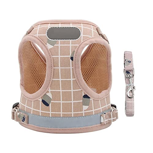 Hundegeschirr Katzengeschirr Set Rosa Nylon Mesh Katze Welpen Reflektierende Hundegeschirr Und Leine Set Hundeweste Geschirr Führt Haustierkleidung Für Kleine Hunde Xs von ZNYLX