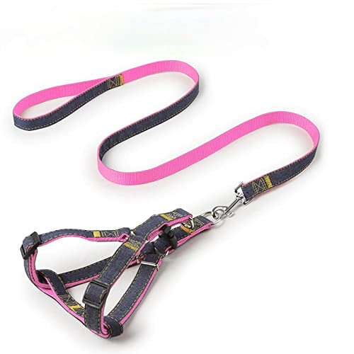 Hundegeschirr Leine Set Haustierleine Und Geschirrset Hund Verstellbares Set Haustierleine Weste Klein Mittel Groß Für Lauftraining Hundezubehör Rosa L von ZNYLX