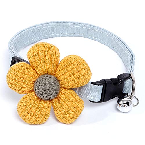 Hundehalsband Mit Fliege Verstellbares Katzenhalsband Gelbes Verstellbares Katzenhalsband Mit Glocke Mit Blume Für Katzen Hundefliege Haustierlieferant Zubehör Sicherheitselastische Fliege von ZNYLX