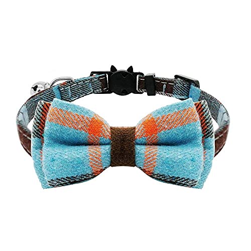 Hundehalsband Mit Schleife Einzigartiges Katzenhalsband Blaues Katzenhalsband Breakaway Mit Fliege Und Glocke Für Katzen Und Einige Welpen Verstellbar von ZNYLX