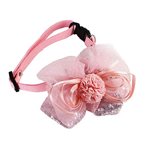 Hundehalsband Mit Schleife Einzigartiges Katzenhalsband Rosa Blume Bowknot Hundehalsband Haustierhalsband Stoff Hund Katze Fliege Halskette Einstellbare Haustierprodukte S von ZNYLX