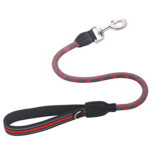 Hundeleine Aus Nylon Kurzes Traktionsseil Für Große Hunde Traktion Für Große Hunde Reflektierendes Kletterseil Walking Training Rot M von ZNYLX