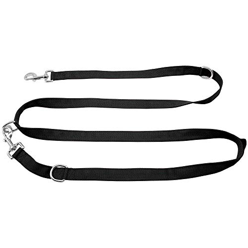 Hundeleine Doppelt Hundeleine Multifunktionale Hundetrainingsleinen Nylon Doppelleine Für Welpen Kleine Große Hunde Schwarz von ZNYLX