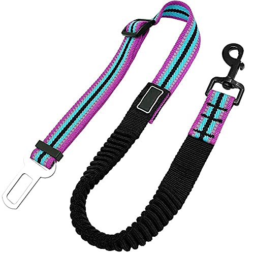 Hundeleine Fürs Auto Violett Fahrzeug Auto Hund Sicherheitsgurt Reflektierende Welpen Sicherheitsgurt Blei Clip Elastische Bungee Hundeleine Sicherheitszug Safety von ZNYLX