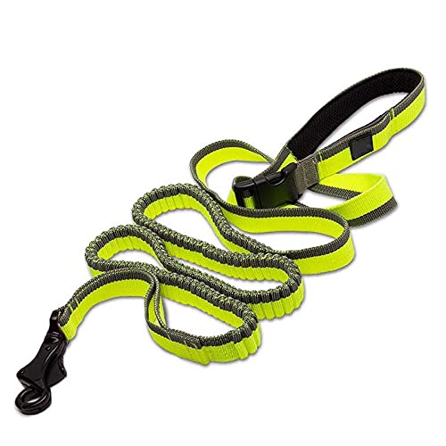 Hundeleine Nylon Dog Running Bungee Leash Verstellbare Nylon Elastische Einziehbare Hundeleinen Zum Laufen Joggen Walking Gelb L von ZNYLX