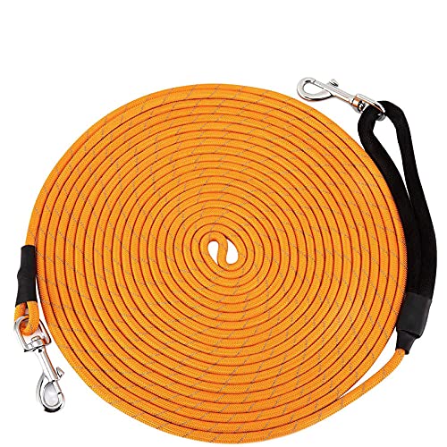 Hundeleine Nylon Orange 3M 5M 10M Hundeleine Nylon Reflektierendes Training Welpenseil Langes Seil Für Hunde Pet Walking Leads 10M von ZNYLX