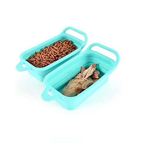 Hundenapf Katzenschüssel 2 Stück Pet Bowl Dog Cat Faltbares Silikon Dow Bowl Outdoor Travel Tragbarer Welpenfutterbehälter von ZNYLX