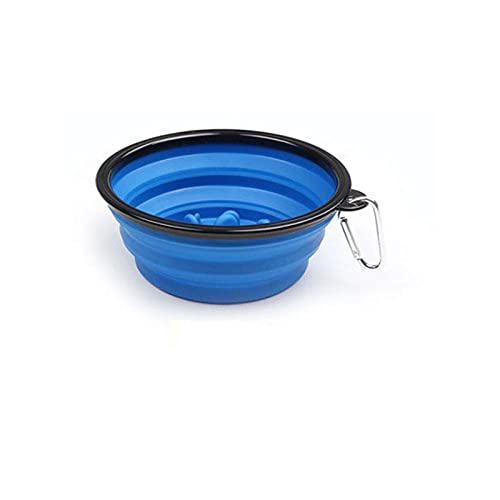 Hundenapf Katzenschüssel 2 Stück Pet Bowl Faltbares Haustier Slow Feeding Bowl Hund Katze Tragbare Reise Wasserschalen Welpenfutter Bloat Dish L Größe Blau von ZNYLX