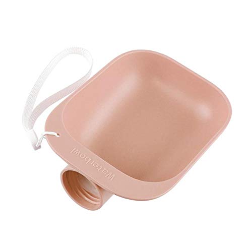 Hundenapf Katzenschüssel Haustier Wasserspender Tragbare Outdoor Reisehunde Trinkflasche Feeder Bowl Pink von ZNYLX