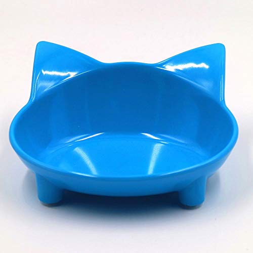 Hundenapf Katzenschüssel Katzenschalen Anti Rutsch Tragbares Lebensmittel Fütterungswerkzeug Haustiere Feeder Trinkwasser Outdoor Reisen Single Bowl Blue von ZNYLX