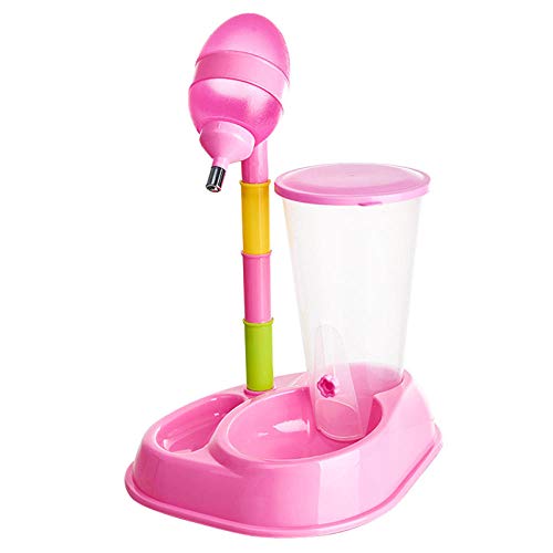 Hundenapf Katzenschüssel Mit Einer Tasse Pet Automatic Feeder Pet Drinker Waterer Einstellbare Abnehmbare Dog Automatic Drinkers Pink von ZNYLX