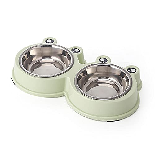 Hundenapf Katzenschüssel Pet Bowls Hundefutter Wasser Feeder Edelstahl Pet Drinking Dish Feeder Katze Welpen Fütterungsbedarf Hundezubehör Grün von ZNYLX