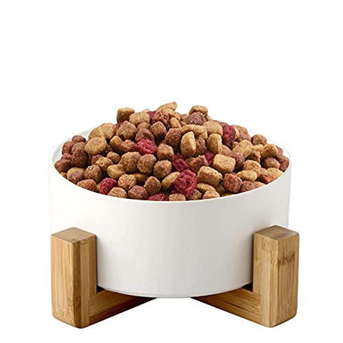 Hundenapf Katzenschüssel Rutschfester Holzständer Katzenschüssel Hundefutterschale Katzenkätzchen Trinkbrunnen Futter Dish Pet Bowl Für Katzen Hunde Pet Bowl Weiß von ZNYLX