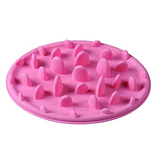 Hundenapf Katzenschüssel Silikon Pet Bowl Hund Katze Anti Slip Slow Feeder Anti Gulping Dish Für Welpen Pink L von ZNYLX