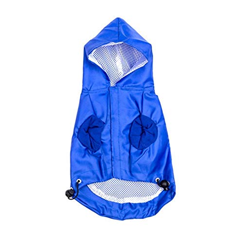 Hunderegenmantel Wasserdicht Hunde Regenjacke Blauer Wasserdichter Hunderegenmantel Leichte Strapazierfähige Hundemanteljacke Hundezubehör S von ZNYLX