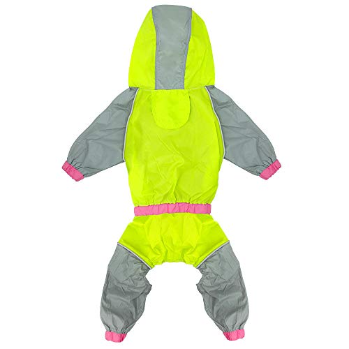 Hunderegenmantel Wasserdicht Hunde Regenjacke Grüner Hunderegenmantel Reflektierende Hunde Regenmantel Hundebekleidung Hoodies Wasserdichter Overall Regenbekleidung Kleidung Für Große Hunde XXL von ZNYLX