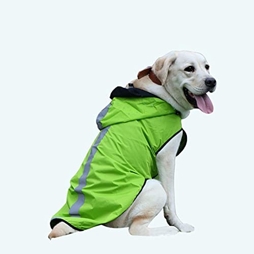 Hunderegenmantel Wasserdicht Hunde Regenjacke Grüner Hunderegenmantel Reflektierende Kapuzenjacke Welpenkleidung Wasserdichter Atmungsaktiver Regenmantel Für Großen Hund Haustier Hund 2XL von ZNYLX