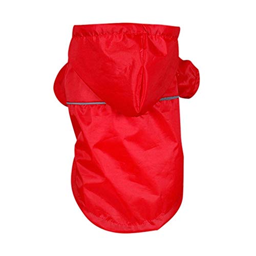 Hunderegenmantel Wasserdicht Hunde Regenjacke Red Pet Reflektierende Hunderegenmantel Mit Kapuze Regenmantel Outdoor wasserdichte Jacken Kleidung Für Kleine Mittlere Hunde XL von ZNYLX